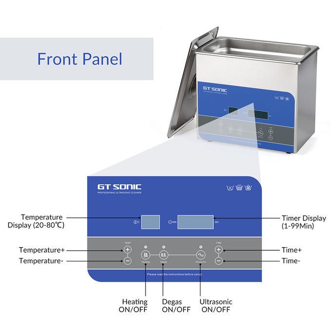 100W Ultrasonic Sonic Cleaner 3L Small Benchtop Ultrasonic Bath 1