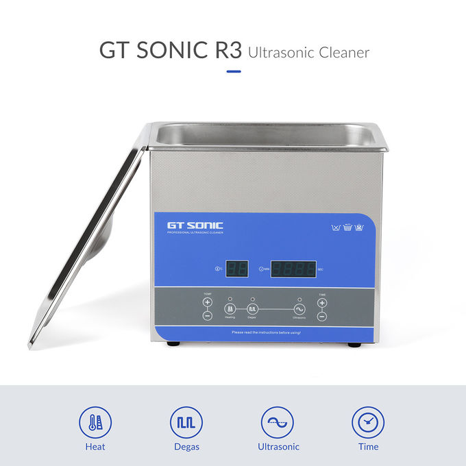 100W Ultrasonic Sonic Cleaner 3L Small Benchtop Ultrasonic Bath 0