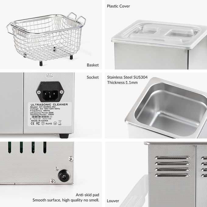 2L To 27L Jewelry Ultrasonic Cleaner 40kHz Power Adjustable With Basket 1