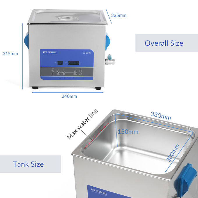 LED Display Heated Ultrasonic Cleaner 300W With Mechanical Control Timer And Heater 2